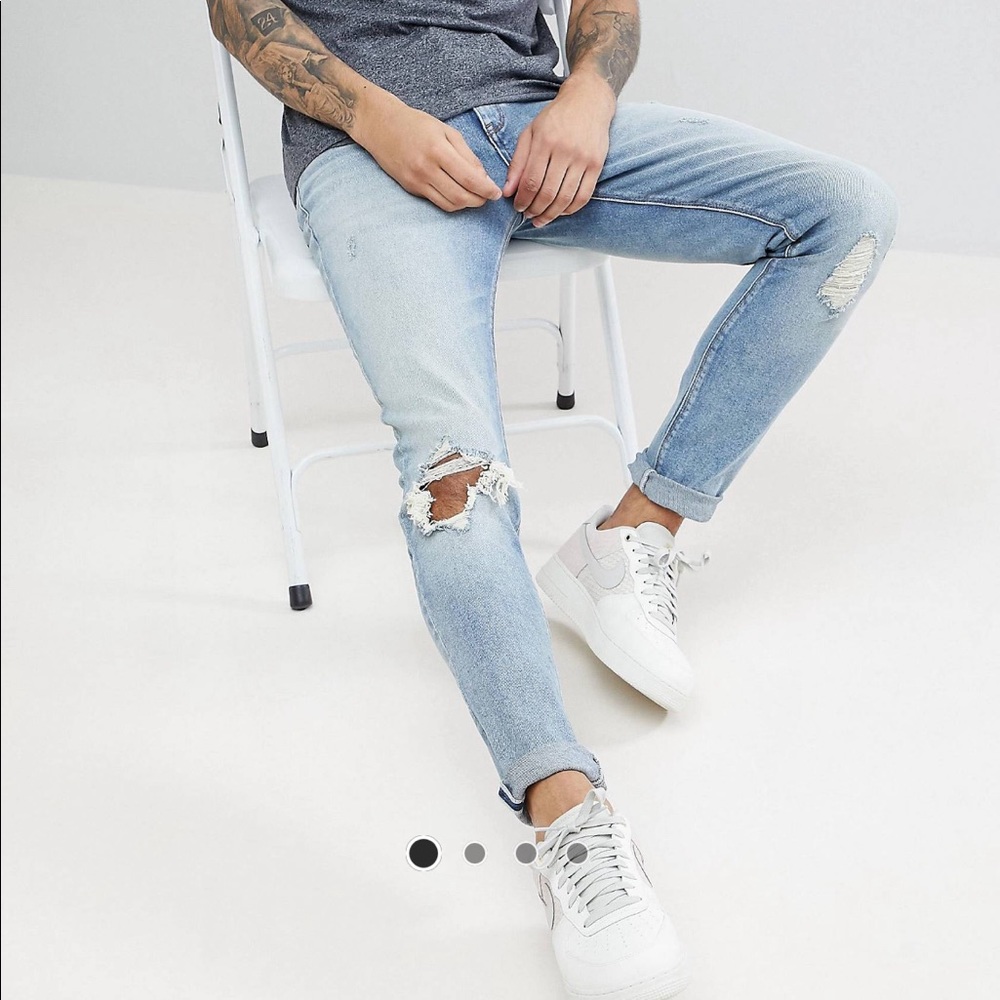 Asos skinny vintage blue wash jeans